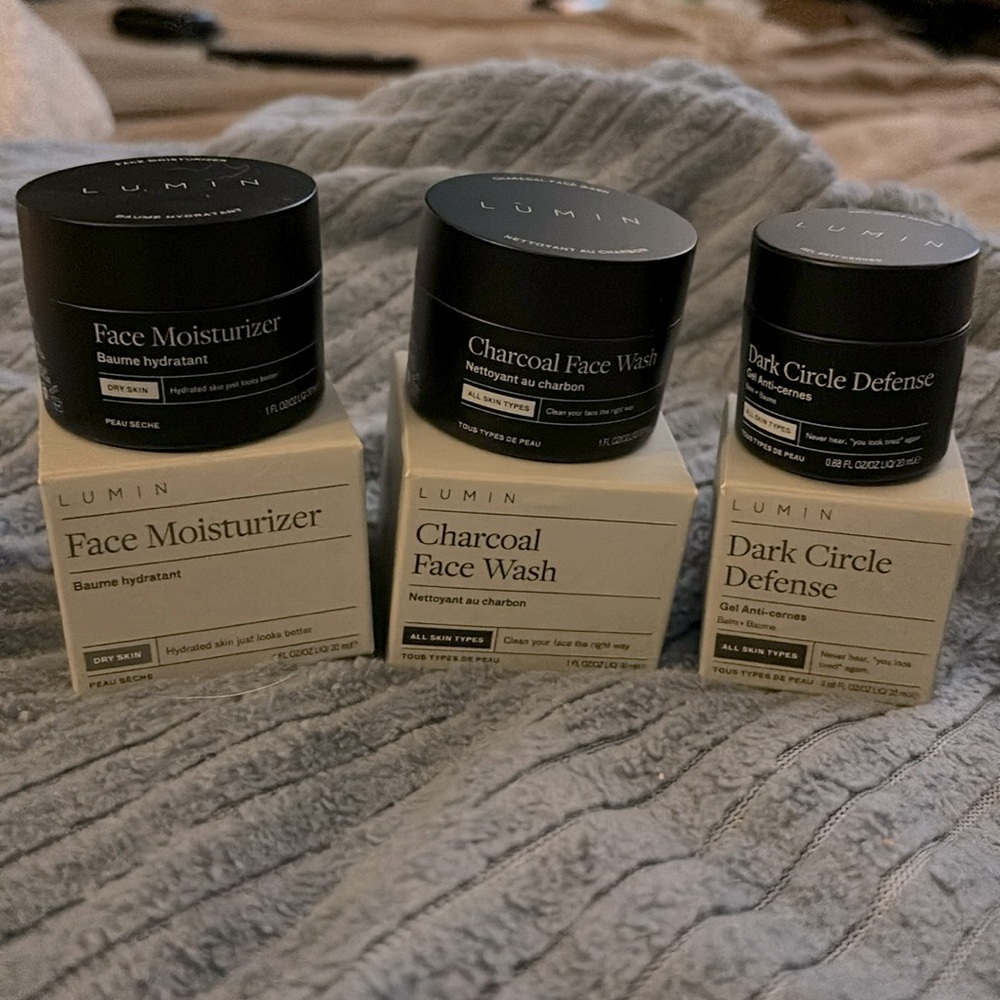 Lumin skincare trio, Face moisturizer, Charcoal face wash & Dark circle defense